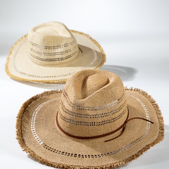 SOLD OUT Natural Woven Contrasting Stripe Panama Women's Summer Vacation Hat - Picture 5 of 7